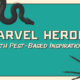 title graphic of marvel heroes with pest-based inspirations